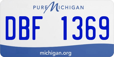 MI license plate DBF1369