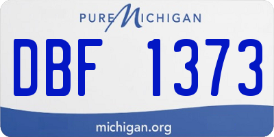 MI license plate DBF1373