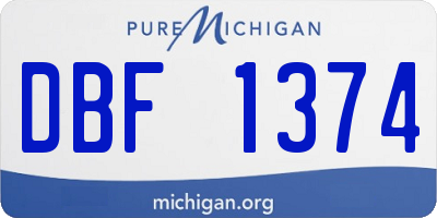 MI license plate DBF1374