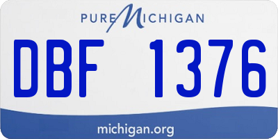 MI license plate DBF1376