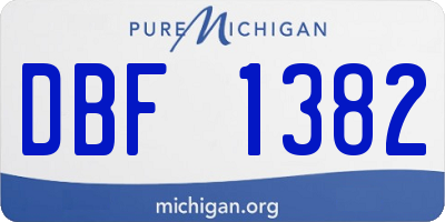MI license plate DBF1382
