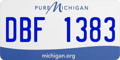MI license plate DBF1383