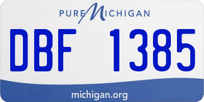 MI license plate DBF1385