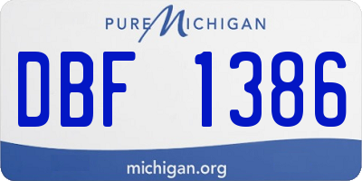 MI license plate DBF1386