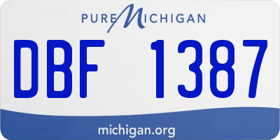 MI license plate DBF1387