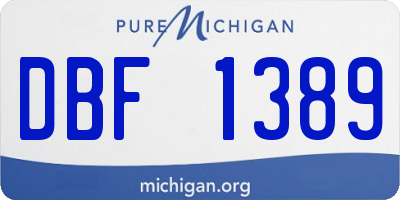 MI license plate DBF1389