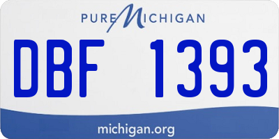 MI license plate DBF1393