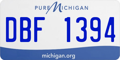 MI license plate DBF1394