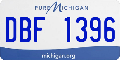 MI license plate DBF1396