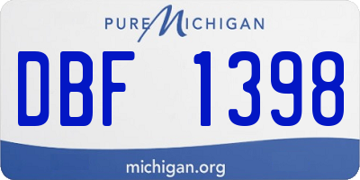 MI license plate DBF1398