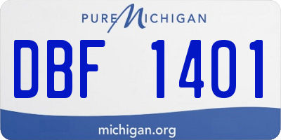 MI license plate DBF1401