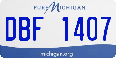 MI license plate DBF1407