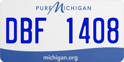 MI license plate DBF1408