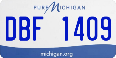 MI license plate DBF1409