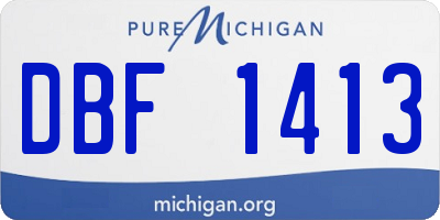 MI license plate DBF1413