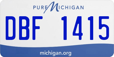 MI license plate DBF1415
