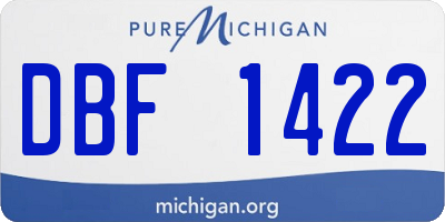 MI license plate DBF1422