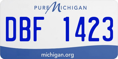 MI license plate DBF1423