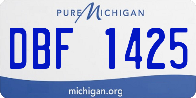 MI license plate DBF1425