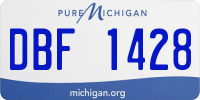 MI license plate DBF1428