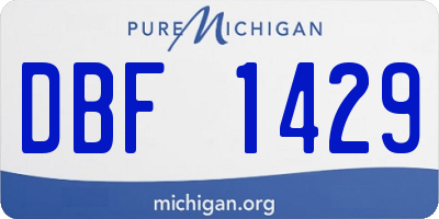 MI license plate DBF1429
