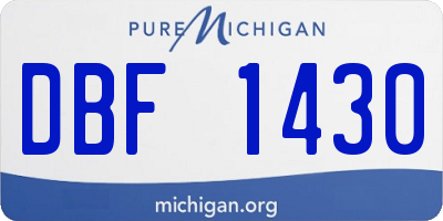 MI license plate DBF1430