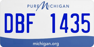 MI license plate DBF1435
