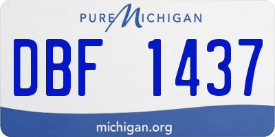 MI license plate DBF1437