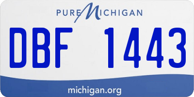 MI license plate DBF1443