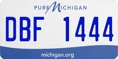 MI license plate DBF1444