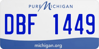 MI license plate DBF1449