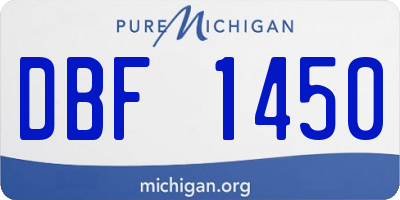MI license plate DBF1450
