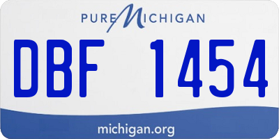 MI license plate DBF1454