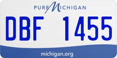 MI license plate DBF1455