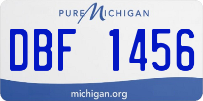MI license plate DBF1456