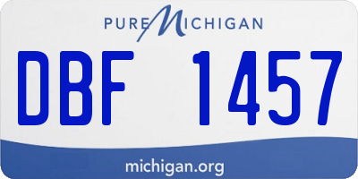 MI license plate DBF1457