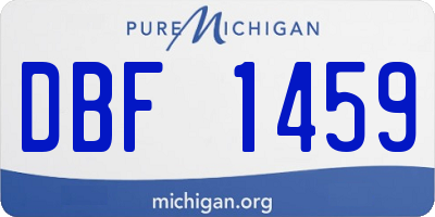MI license plate DBF1459