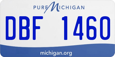 MI license plate DBF1460