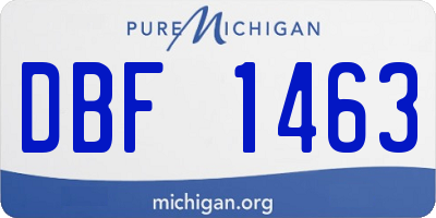 MI license plate DBF1463