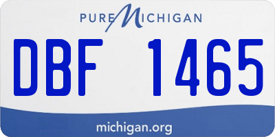 MI license plate DBF1465