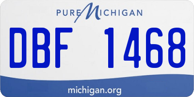 MI license plate DBF1468