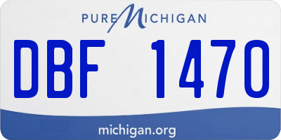 MI license plate DBF1470