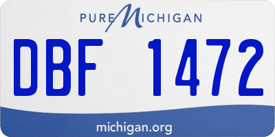 MI license plate DBF1472