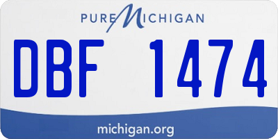 MI license plate DBF1474