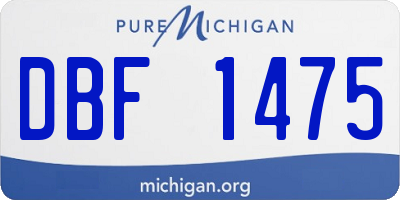MI license plate DBF1475