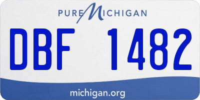 MI license plate DBF1482