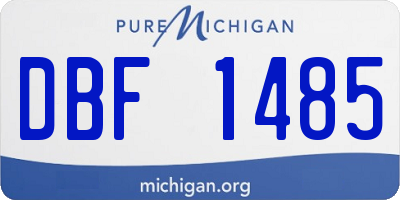 MI license plate DBF1485
