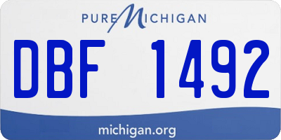MI license plate DBF1492