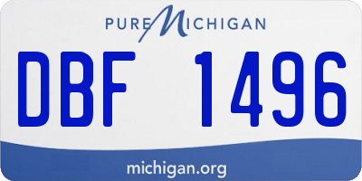 MI license plate DBF1496