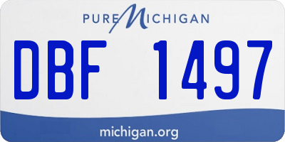 MI license plate DBF1497